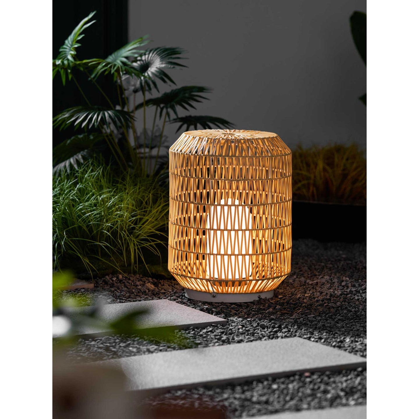 Tulum Lantern Outdoor Light - Hand-Woven Rattan USB Rechargeable Patio Light | IP65 Waterproof Ambient Outdoor Lamp