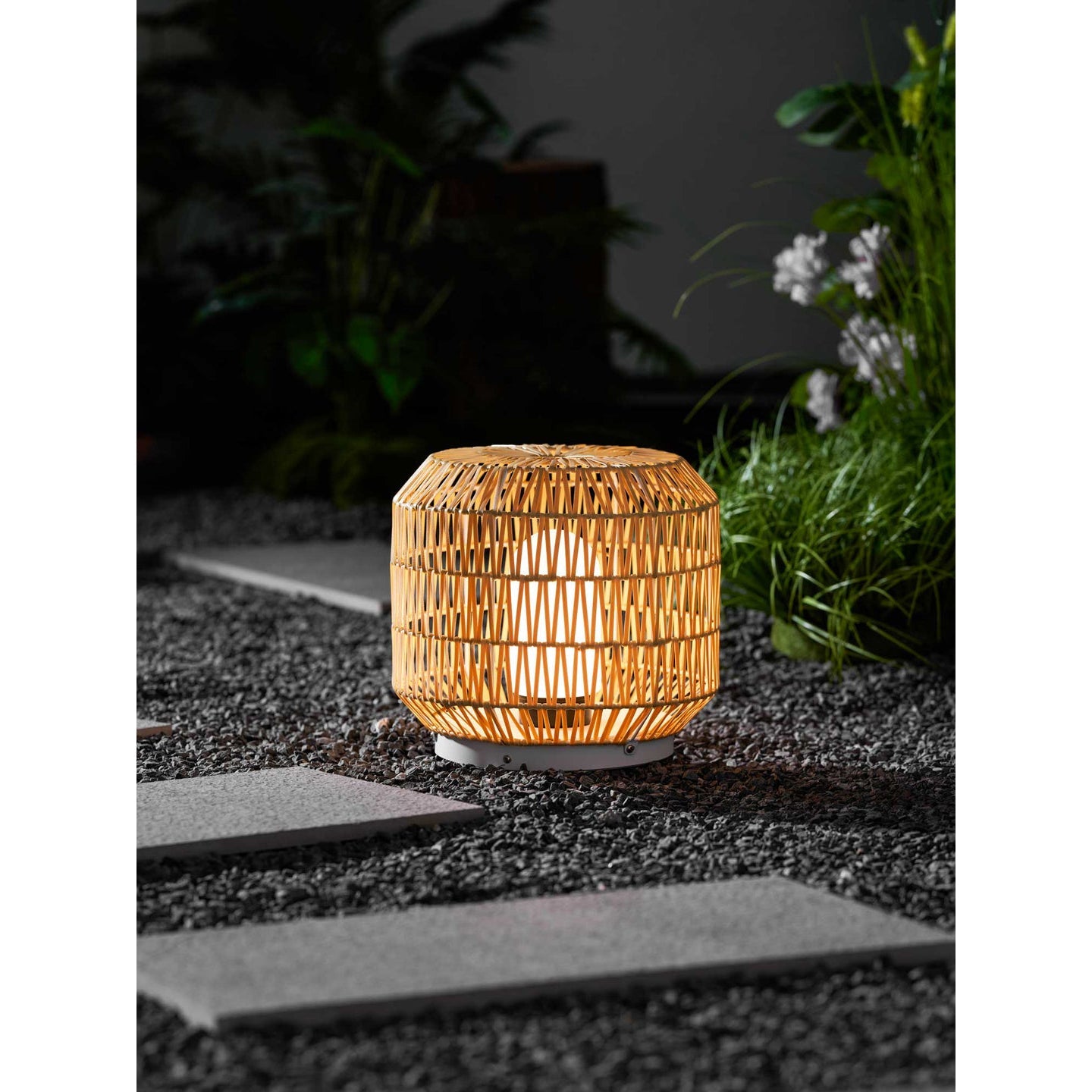 Tulum Lantern Outdoor Light - Hand-Woven Rattan USB Rechargeable Patio Light | IP65 Waterproof Ambient Outdoor Lamp