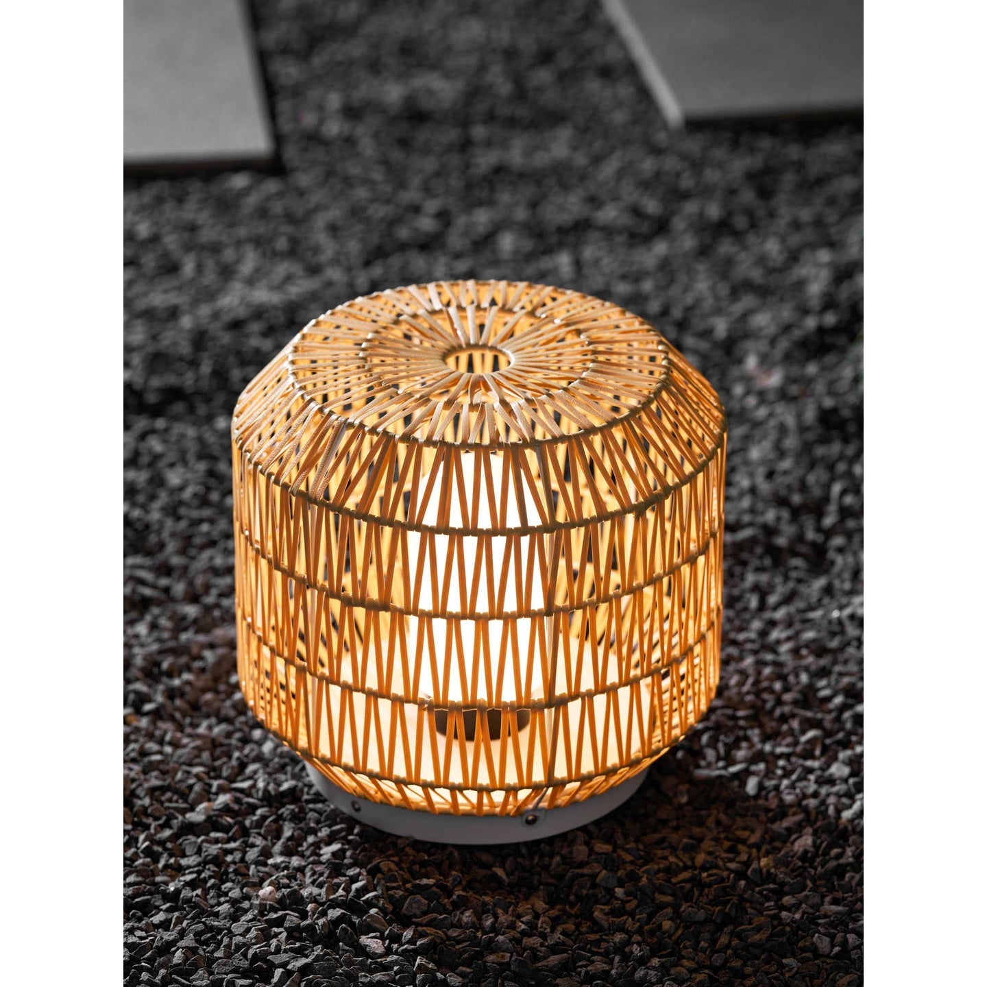 Tulum Lantern Outdoor Light - Hand-Woven Rattan USB Rechargeable Patio Light | IP65 Waterproof Ambient Outdoor Lamp