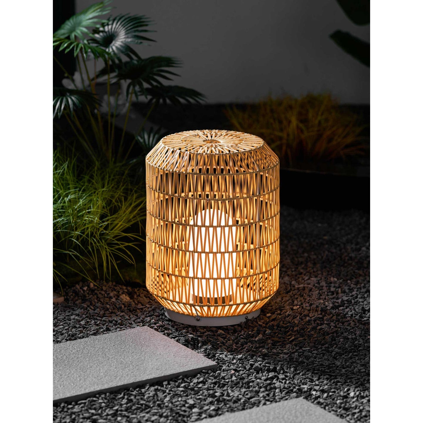 Tulum Lantern Outdoor Light - Hand-Woven Rattan USB Rechargeable Patio Light | IP65 Waterproof Ambient Outdoor Lamp
