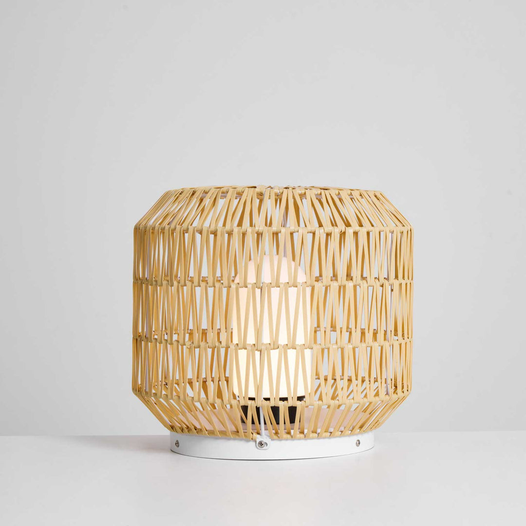 Tulum Lantern Outdoor Light - Hand-Woven Rattan USB Rechargeable Patio Light | IP65 Waterproof Ambient Outdoor Lamp