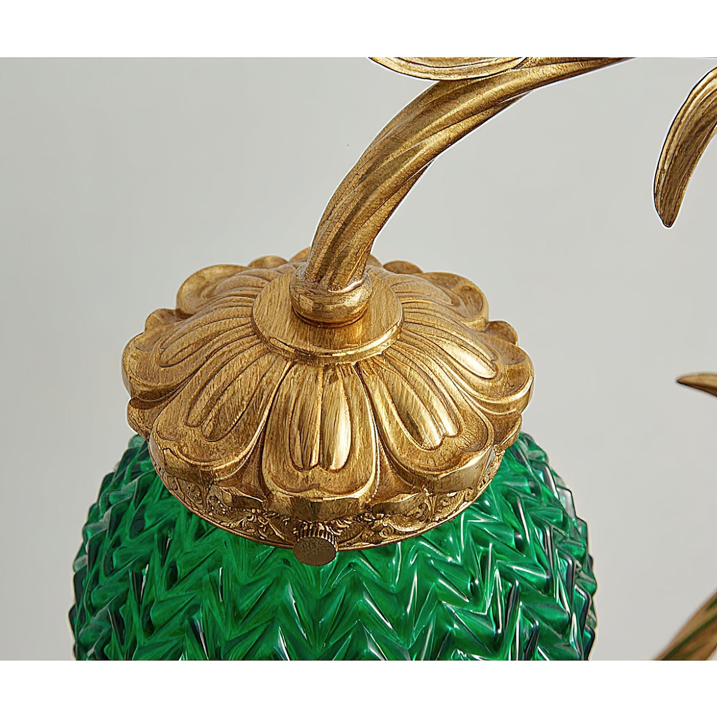 Turco Table Lamp - Polished Brass & Emerald Green Glass Desk Lamp | Vintage Luxury Bedside Accent Light
