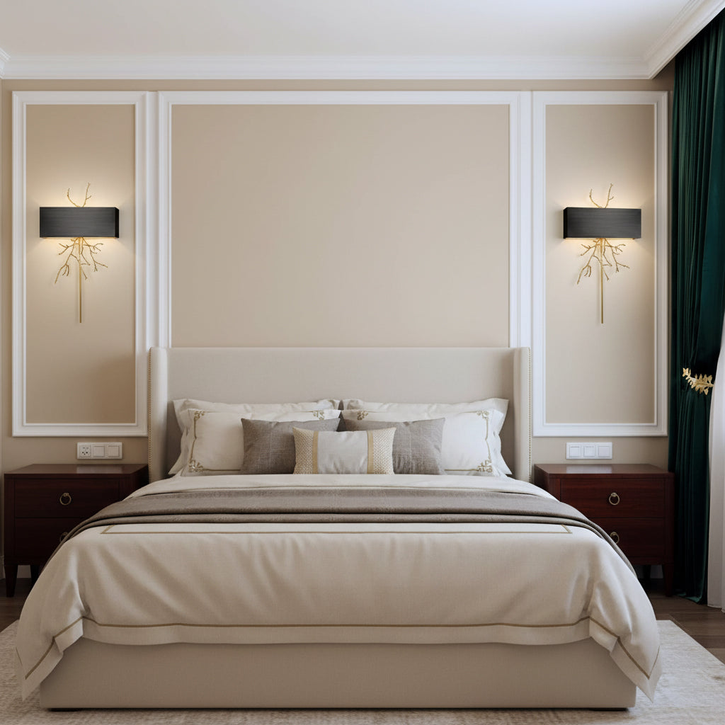 Twig Wall Lamp - Real Twig Cast Brass Body & Aluminum Shade | Organic Sculptural Wall Sconce