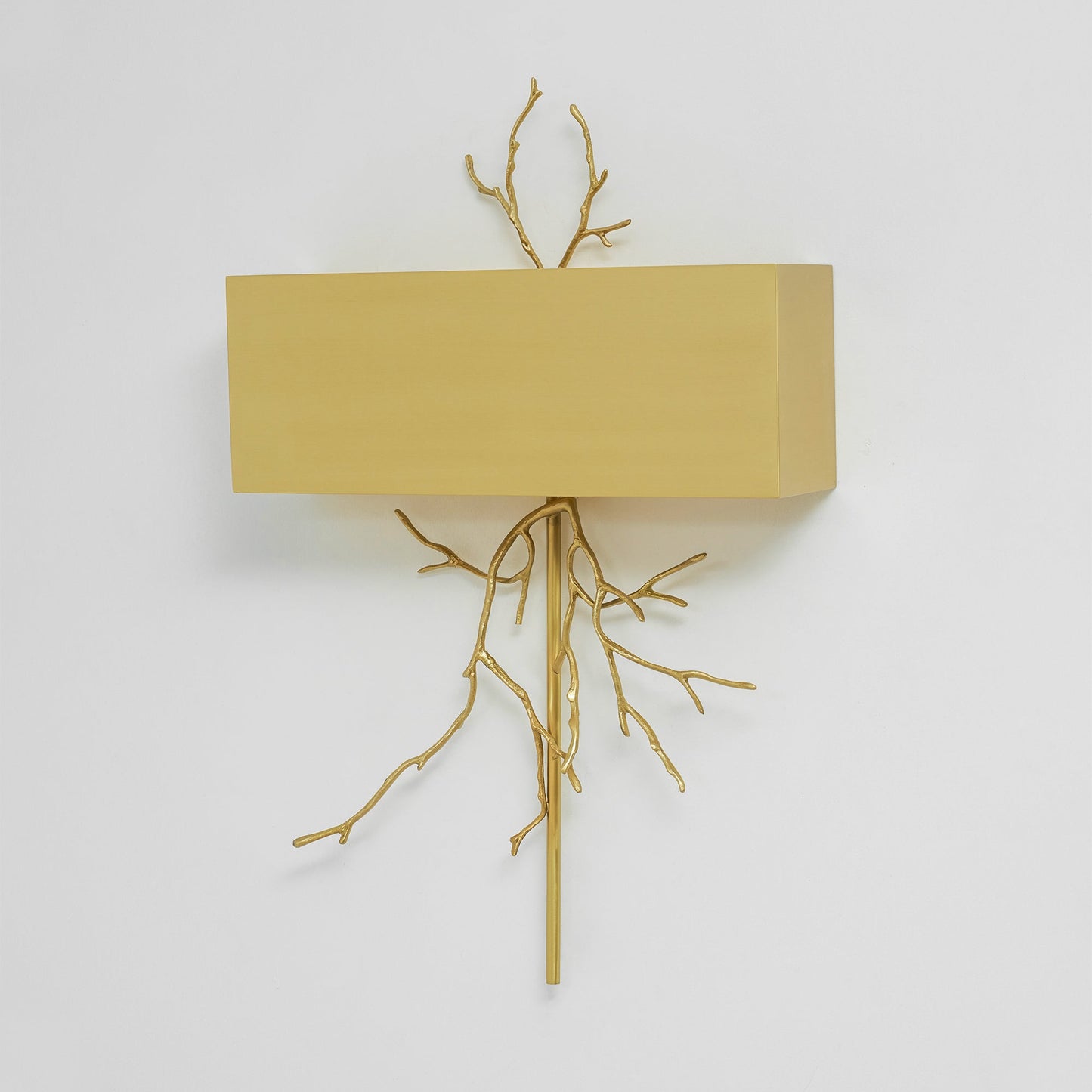 Twig Wall Lamp - Real Twig Cast Brass Body & Aluminum Shade | Organic Sculptural Wall Sconce