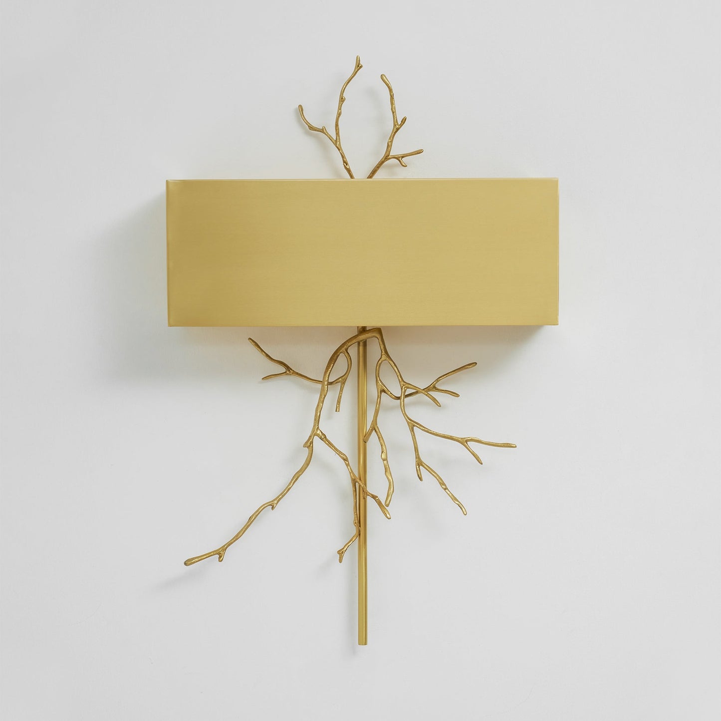 Twig Wall Lamp - Real Twig Cast Brass Body & Aluminum Shade | Organic Sculptural Wall Sconce