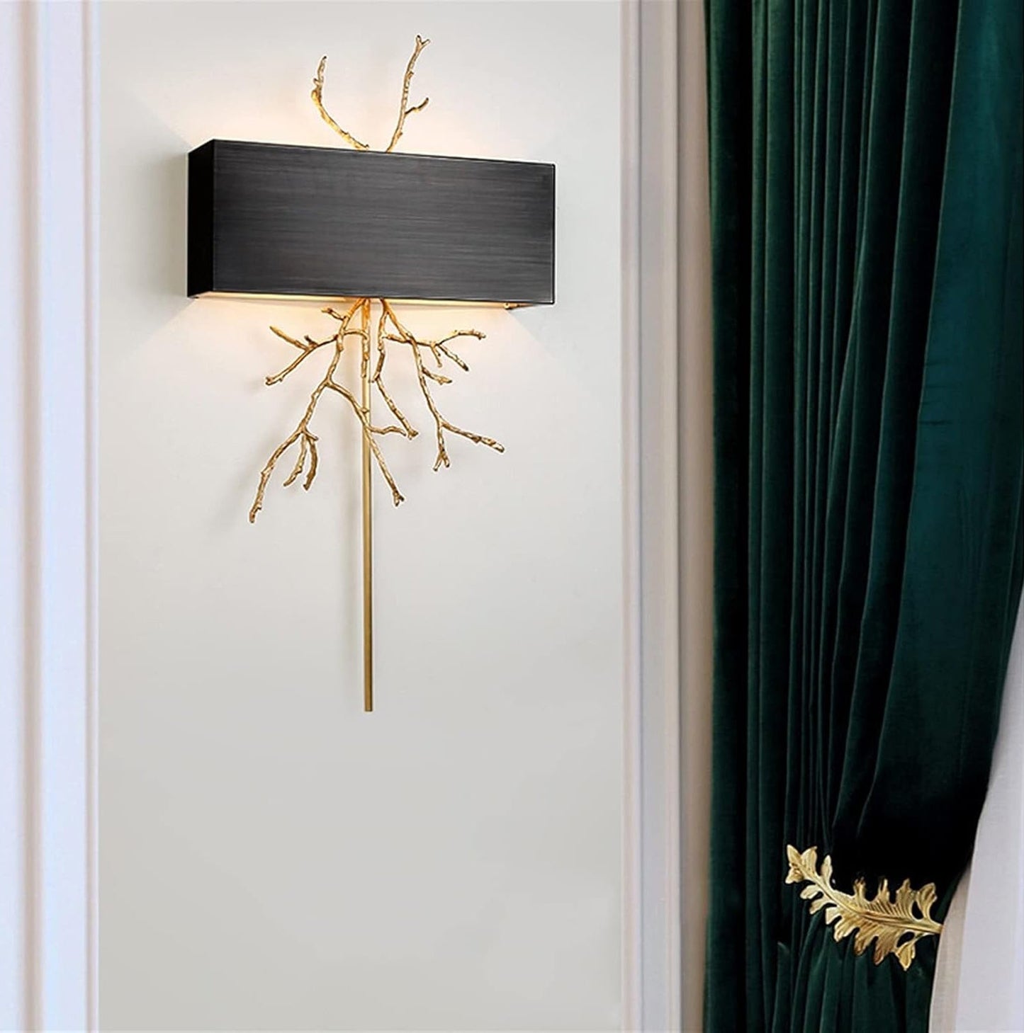 Twig Wall Lamp - Real Twig Cast Brass Body & Aluminum Shade | Organic Sculptural Wall Sconce