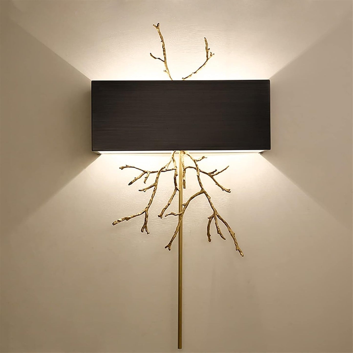 Twig Wall Lamp - Real Twig Cast Brass Body & Aluminum Shade | Organic Sculptural Wall Sconce