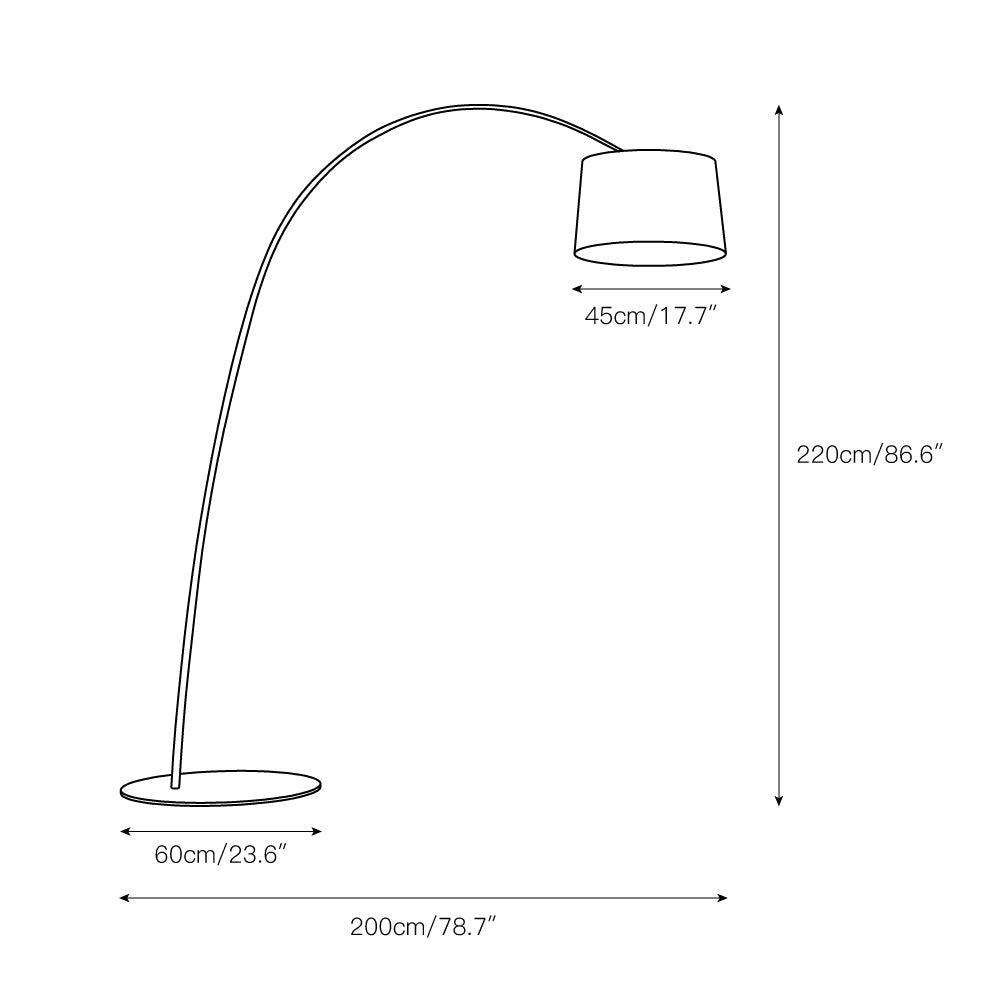 Twiggy Floor Lamp - Iconic Oversized Arc Floor Light | Modern Off-Center Overhead Dining Lamp