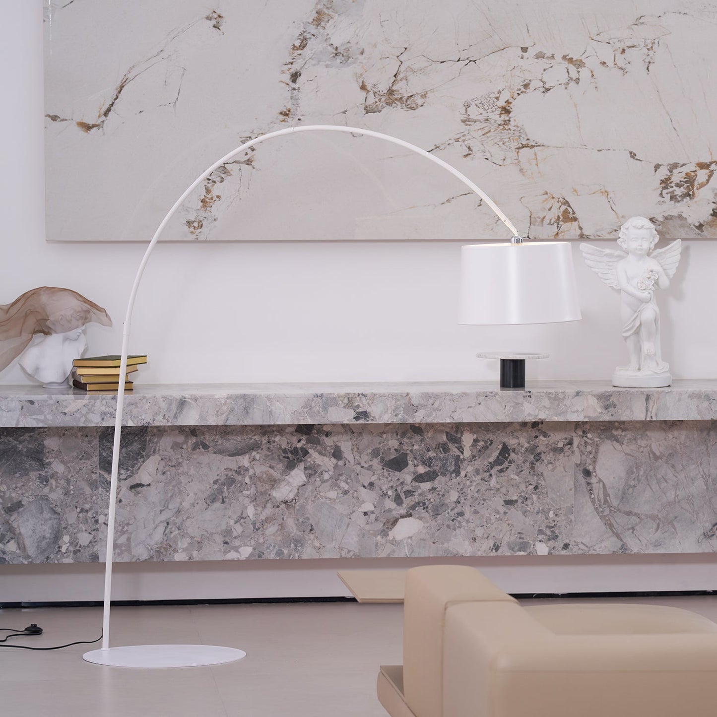 Twiggy Floor Lamp - Iconic Oversized Arc Floor Light | Modern Off-Center Overhead Dining Lamp