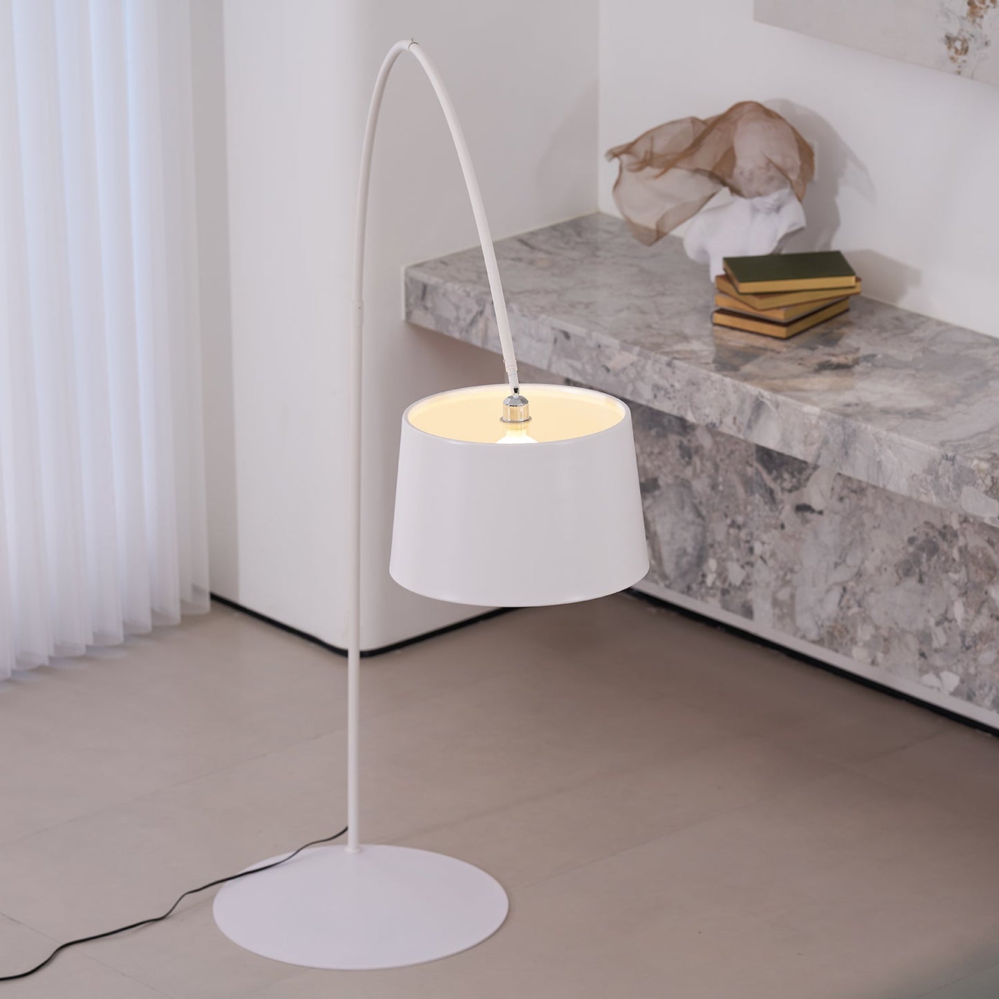Twiggy Floor Lamp - Iconic Oversized Arc Floor Light | Modern Off-Center Overhead Dining Lamp