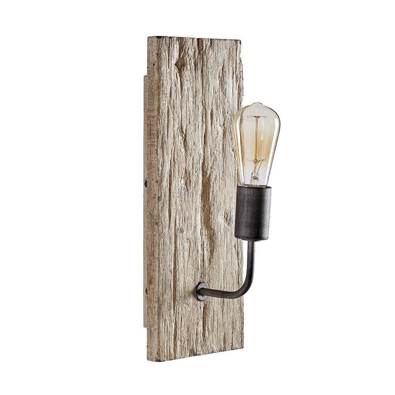 Tybee Wall Lamp - Nordic Grey Driftwood Lantern Wall Sconce | Coastal Rustic Bedside & Vanity Light