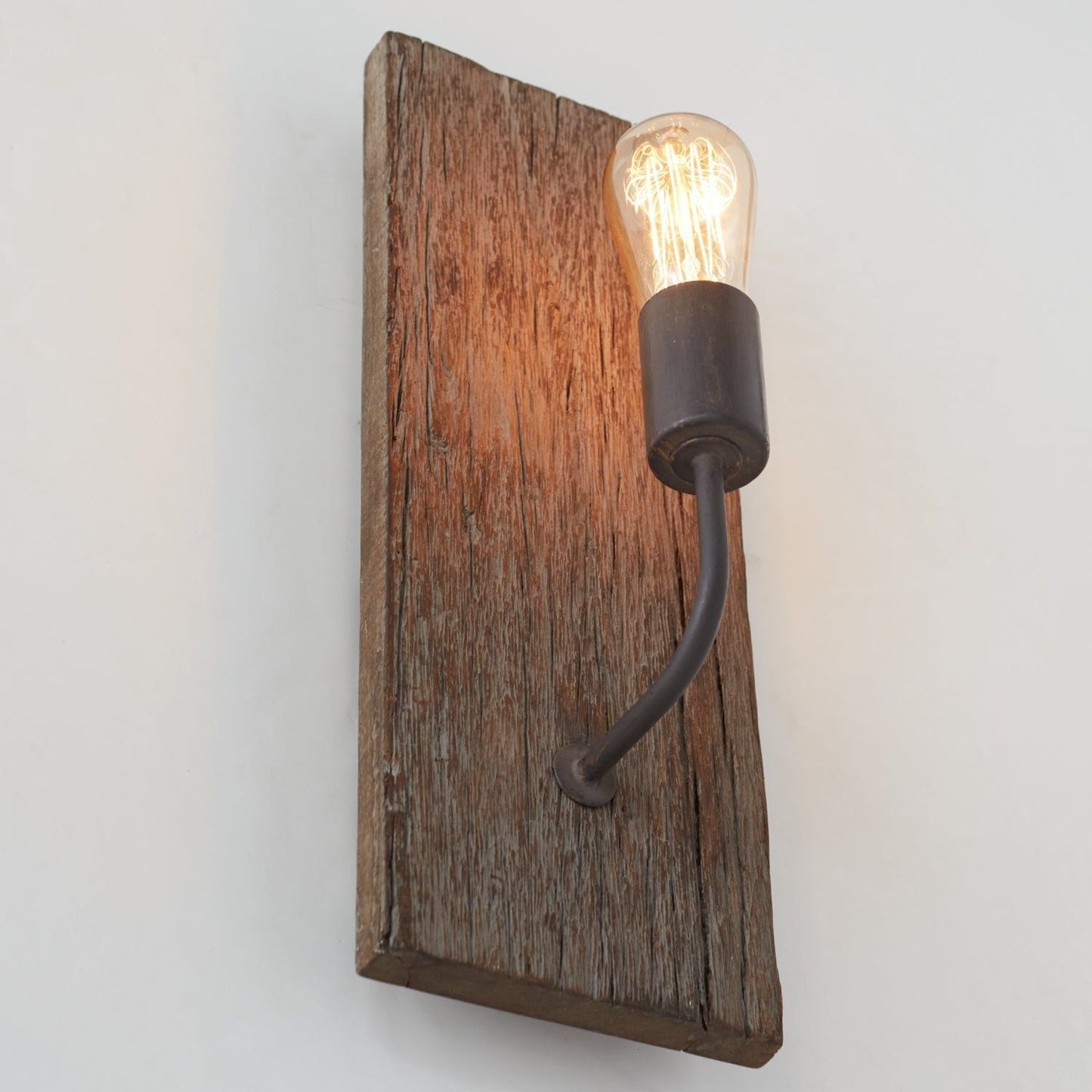Tybee Wall Lamp - Nordic Grey Driftwood Lantern Wall Sconce | Coastal Rustic Bedside & Vanity Light