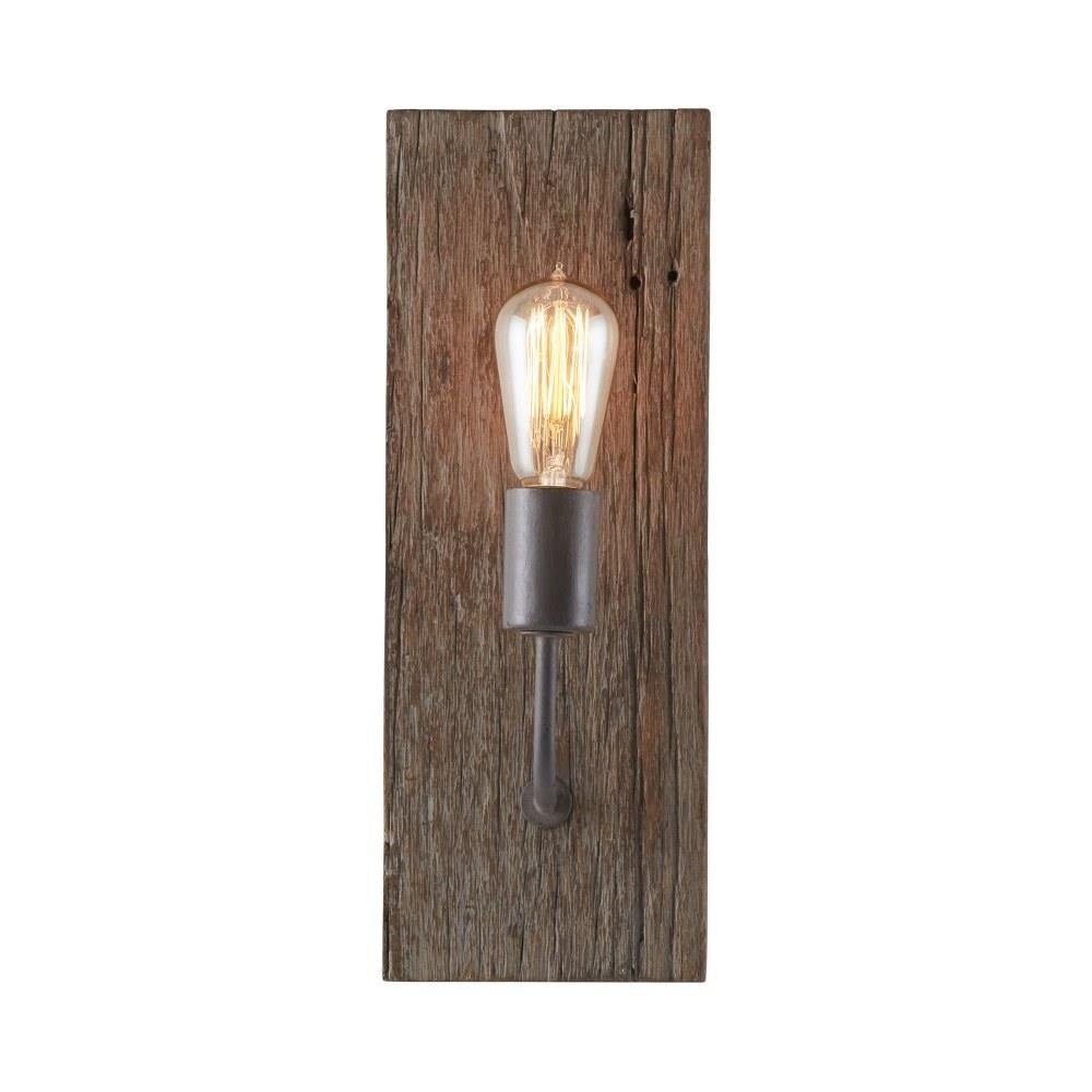 Tybee Wall Lamp - Nordic Grey Driftwood Lantern Wall Sconce | Coastal Rustic Bedside & Vanity Light