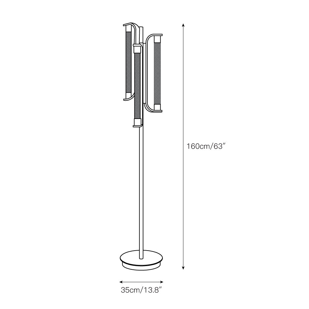 Tycho Floor Lamp - Ribbed Glass Globe & Gold Brass LED Floor Light | Luxury Standing Lamp