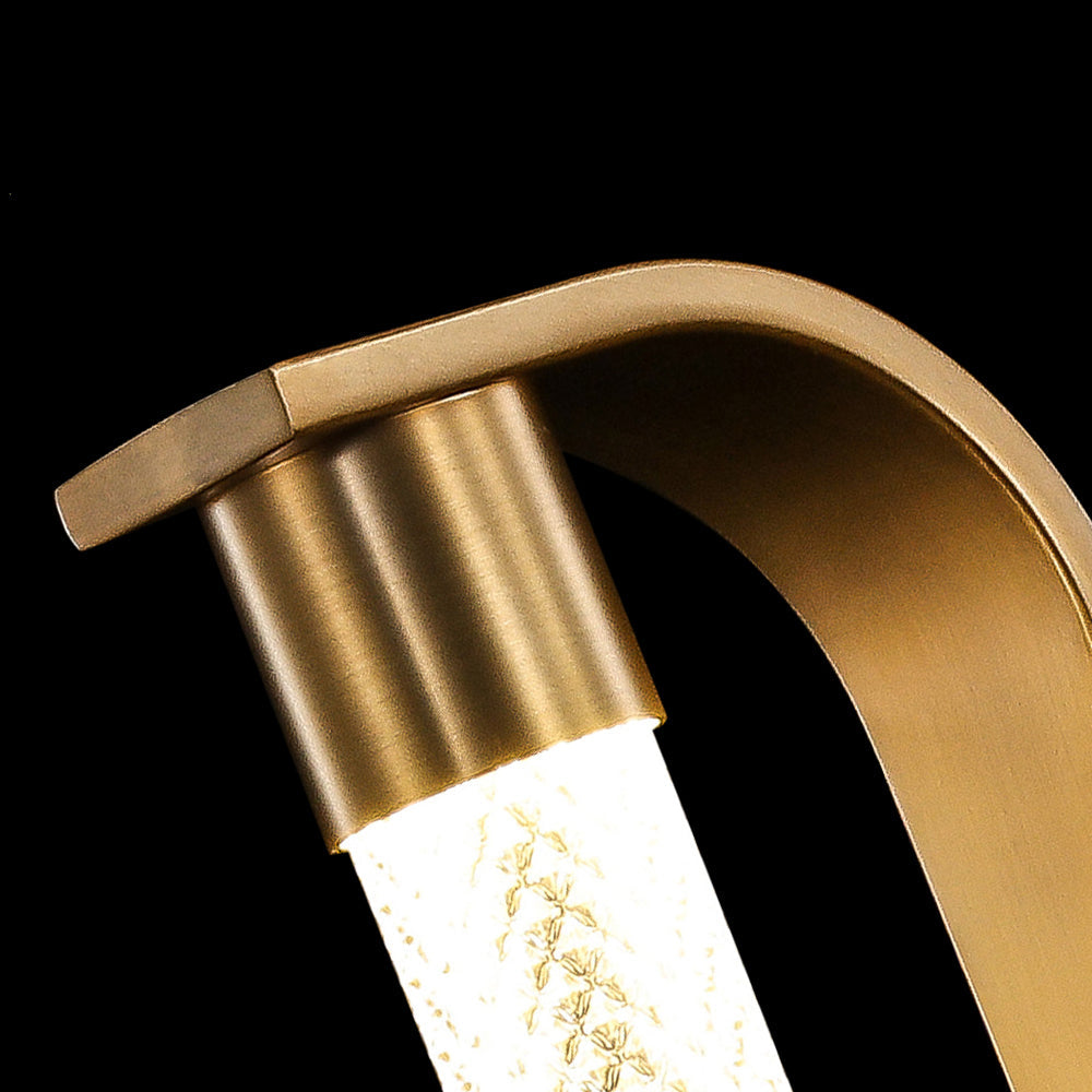 Tycho Floor Lamp - Ribbed Glass Globe & Gold Brass LED Floor Light | Luxury Standing Lamp