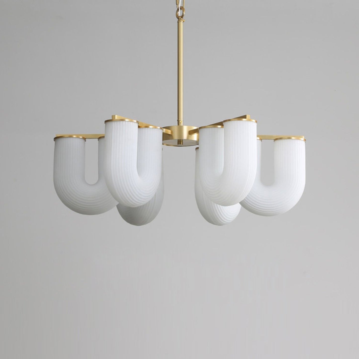 U Shaped Chandelier - Modern Sculptural Curved PE Rotomolded LED Pendant Light | Minimalist Ring Ceiling Chandelier