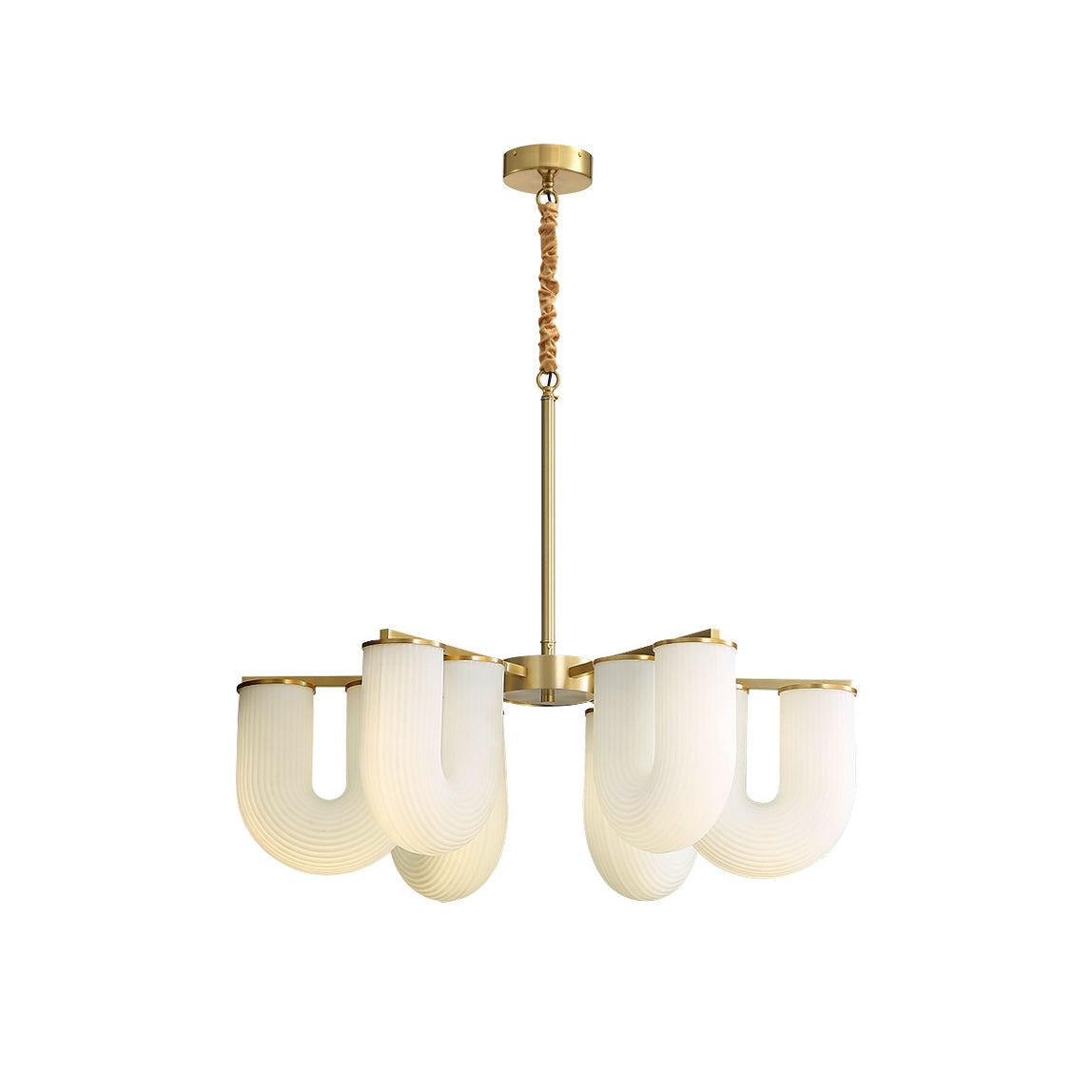 U Shaped Chandelier - Modern Sculptural Curved PE Rotomolded LED Pendant Light | Minimalist Ring Ceiling Chandelier