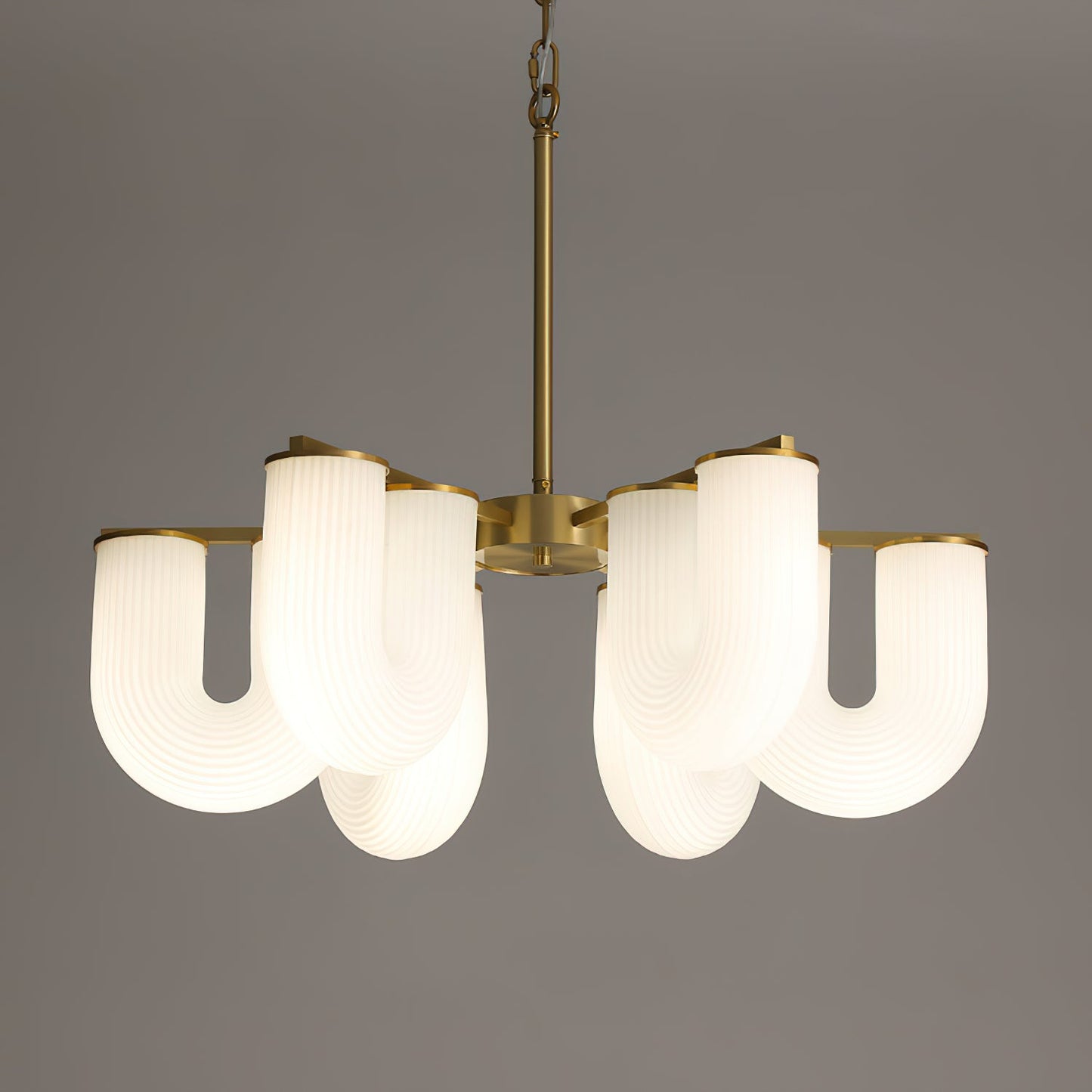 U Shaped Chandelier - Modern Sculptural Curved PE Rotomolded LED Pendant Light | Minimalist Ring Ceiling Chandelier