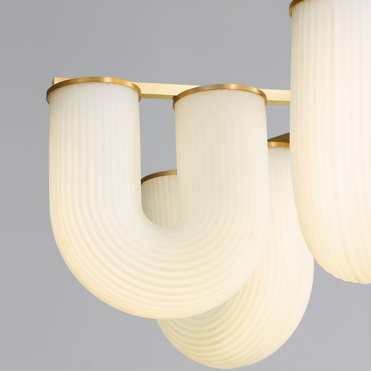 U Shaped Chandelier - Modern Sculptural Curved PE Rotomolded LED Pendant Light | Minimalist Ring Ceiling Chandelier