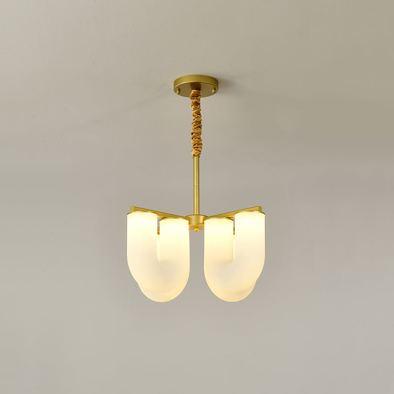 U Shaped Chandelier - Modern Sculptural Curved PE Rotomolded LED Pendant Light | Minimalist Ring Ceiling Chandelier