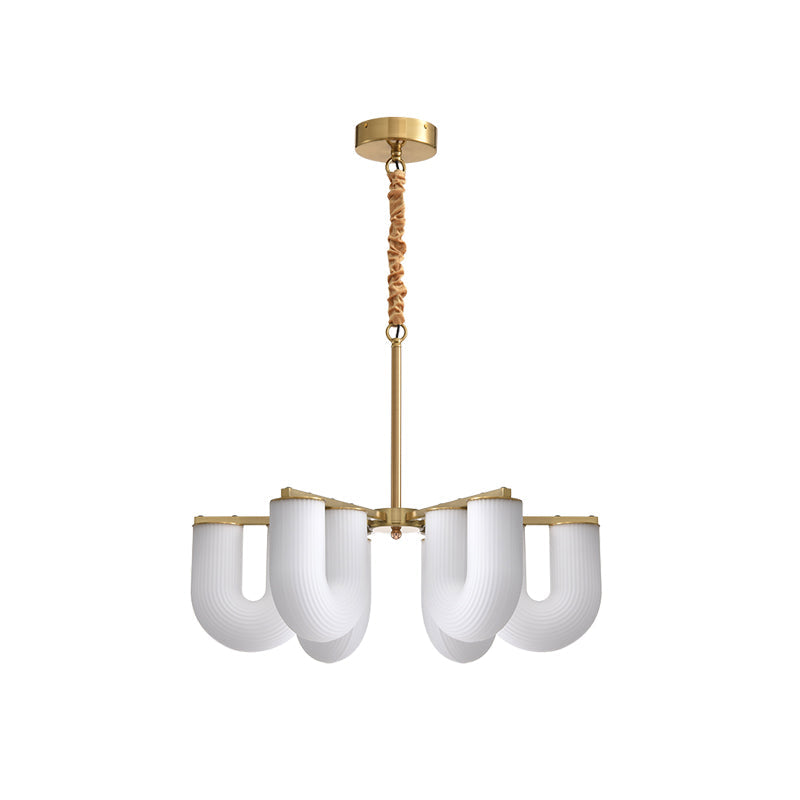 U Shaped Chandelier - Modern Sculptural Curved PE Rotomolded LED Pendant Light | Minimalist Ring Ceiling Chandelier