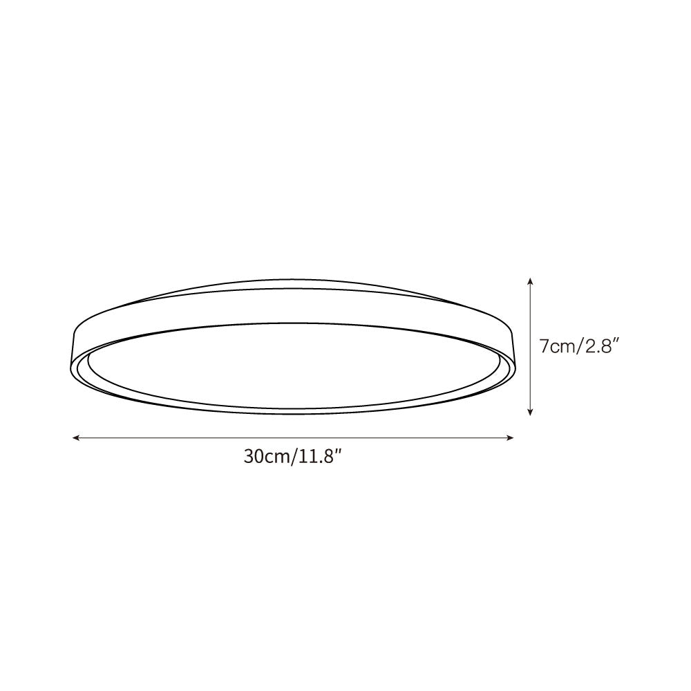 Ultra-thin Round Travertine Ceiling Lamp - Low-Profile Natural Stone Flush Mount Light | Minimalist LED Ceiling Light