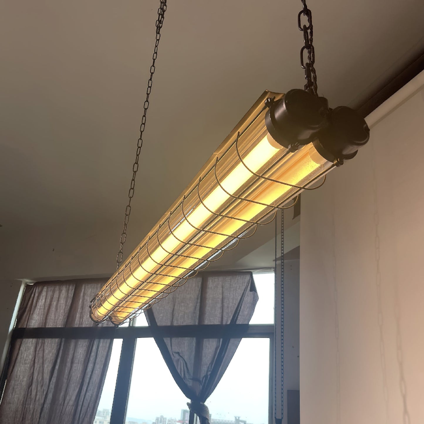 Ultra Mariner Pendant Light - Nautical Industrial Metal Cage Linear LED Light | Kitchen Island & Bar Pendant