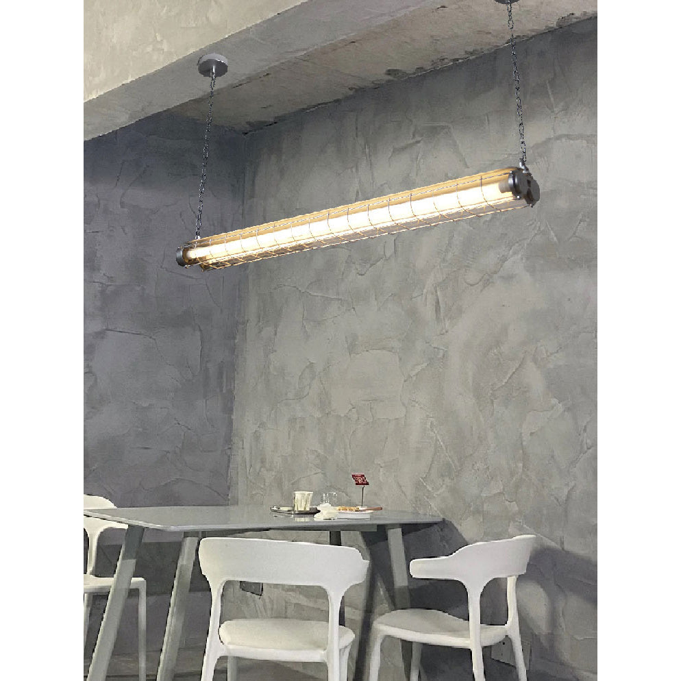 Ultra Mariner Pendant Light - Nautical Industrial Metal Cage Linear LED Light | Kitchen Island & Bar Pendant