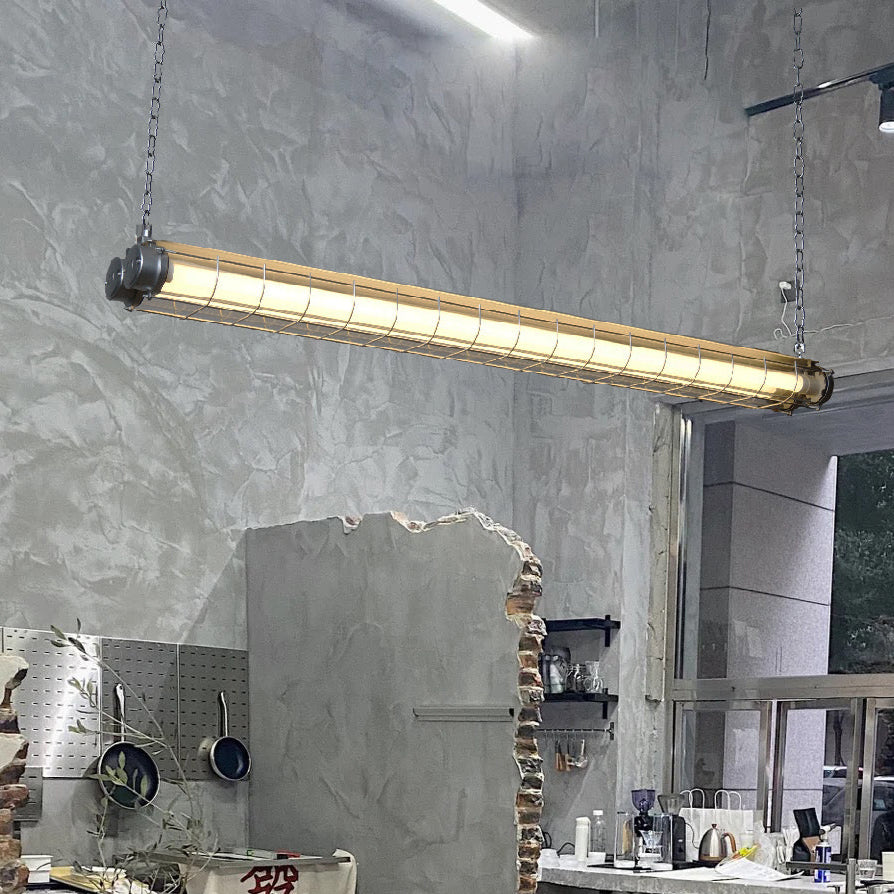 Ultra Mariner Pendant Light - Nautical Industrial Metal Cage Linear LED Light | Kitchen Island & Bar Pendant