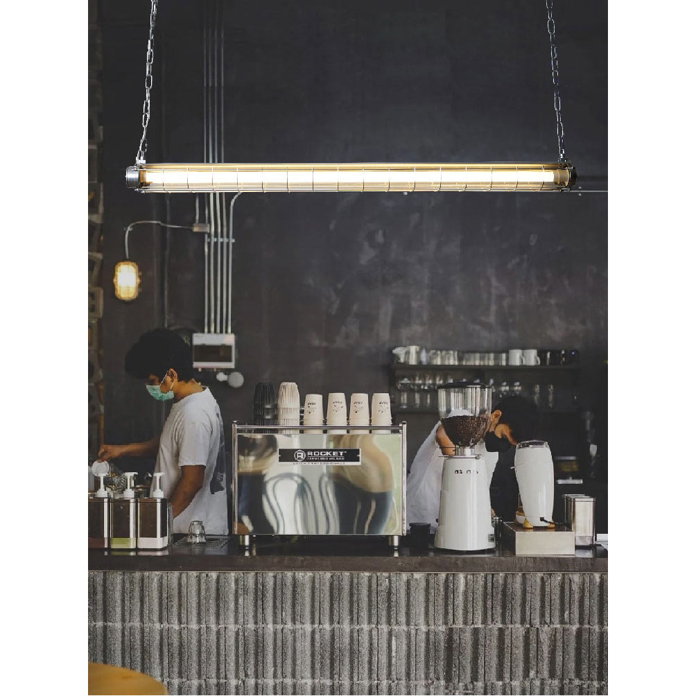 Ultra Mariner Pendant Light - Nautical Industrial Metal Cage Linear LED Light | Kitchen Island & Bar Pendant