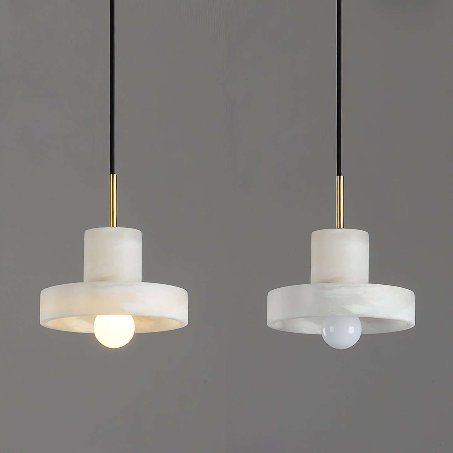 Universo ST Alabaster Pendant Lamp - Natural Spanish Stone & Brass Pendant | Cozy Mineral Ambient Lighting