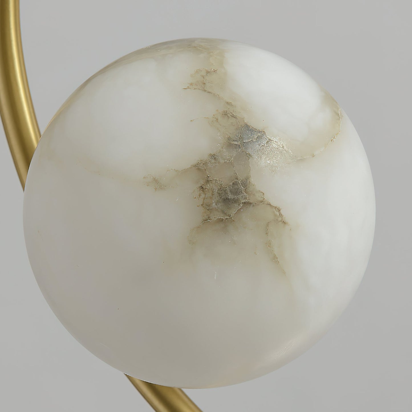 Uva Curved Pendant Lamp - Architectural Brass & Natural Alabaster Pendant | Modern Curved Stone Hanging Light