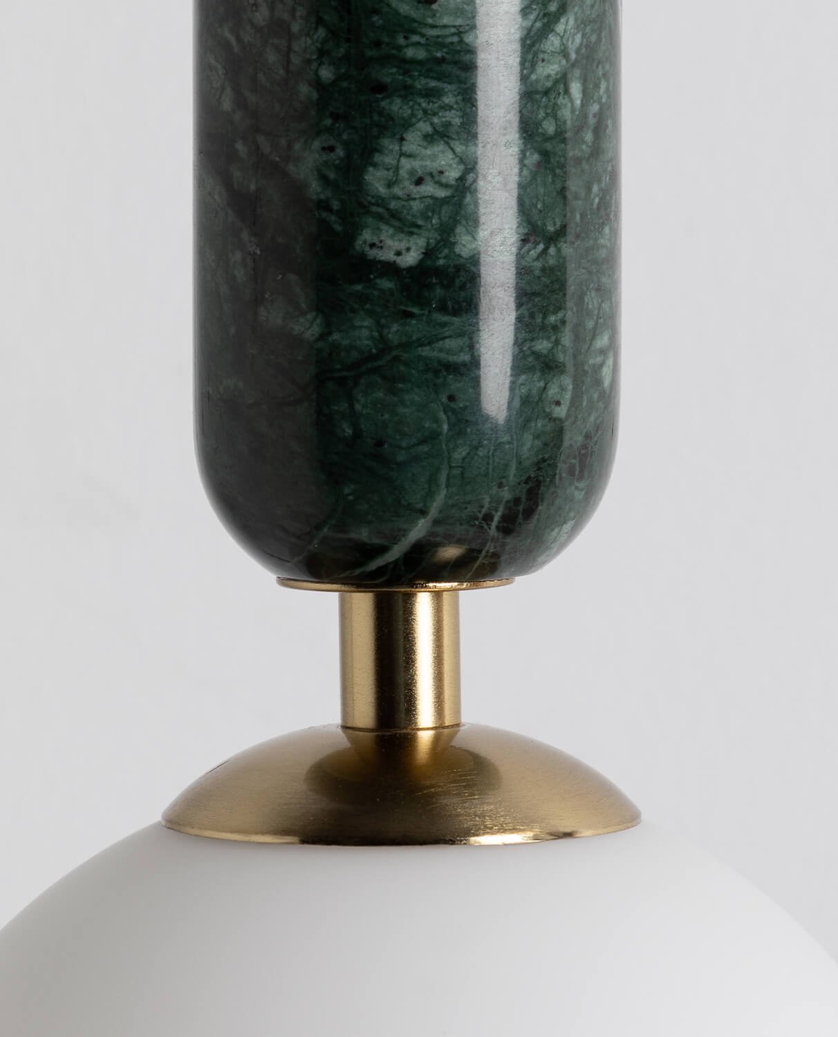 Valenes Wall Lamp - Natural Marble & Frosted Glass Globe Wall Sconce | Adjustable Bedside Reading Light