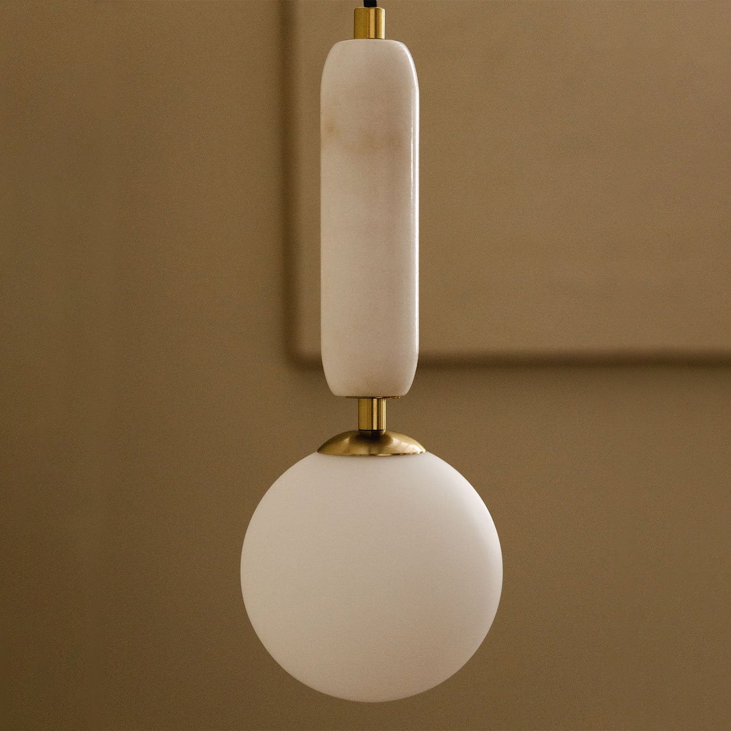 Valenes Wall Lamp - Natural Marble & Frosted Glass Globe Wall Sconce | Adjustable Bedside Reading Light