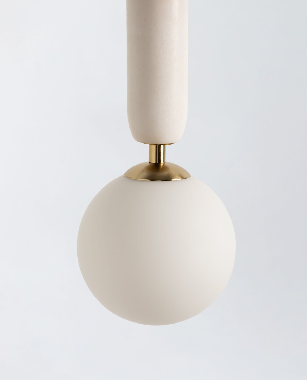 Valenes Wall Lamp - Natural Marble & Frosted Glass Globe Wall Sconce | Adjustable Bedside Reading Light