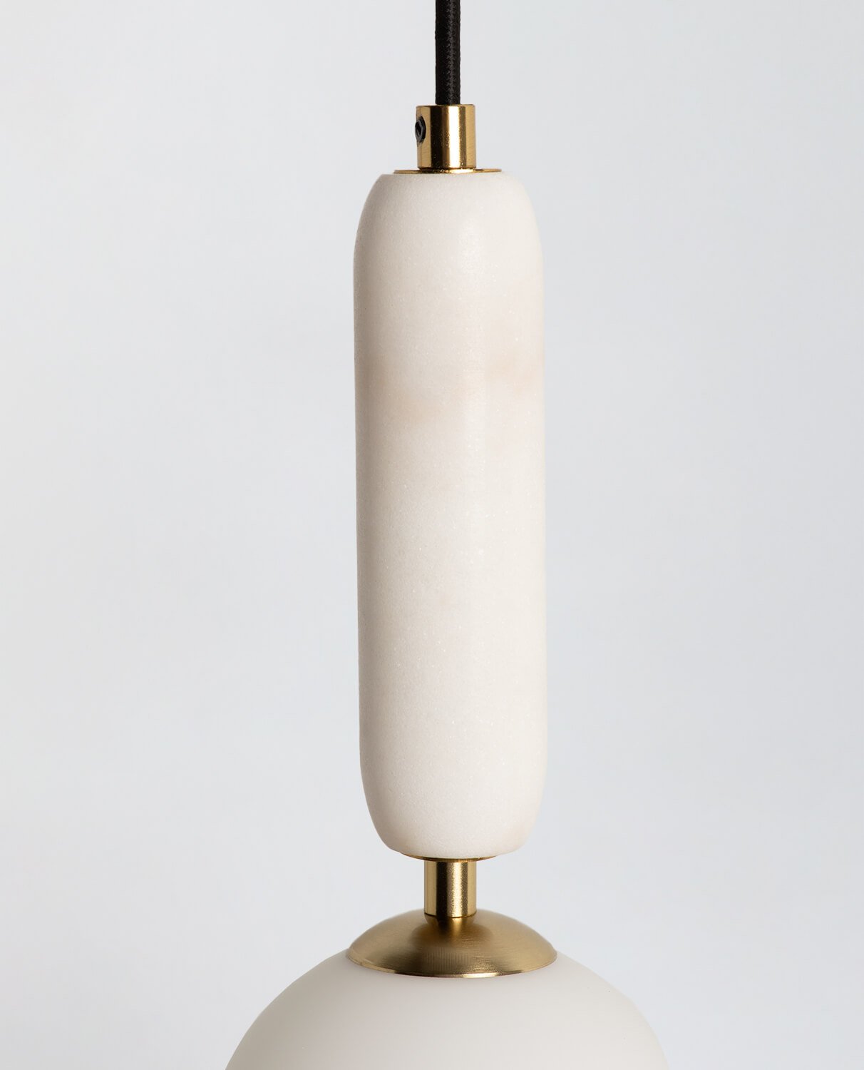 Valenes Wall Lamp - Natural Marble & Frosted Glass Globe Wall Sconce | Adjustable Bedside Reading Light