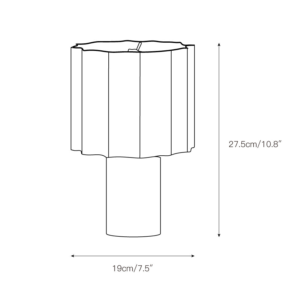 Valli Table Lamp (Built-in Battery) - Cordless Bulgari Marble Rechargeable Desk Light | Portable Fabric Shade Accent Lamp