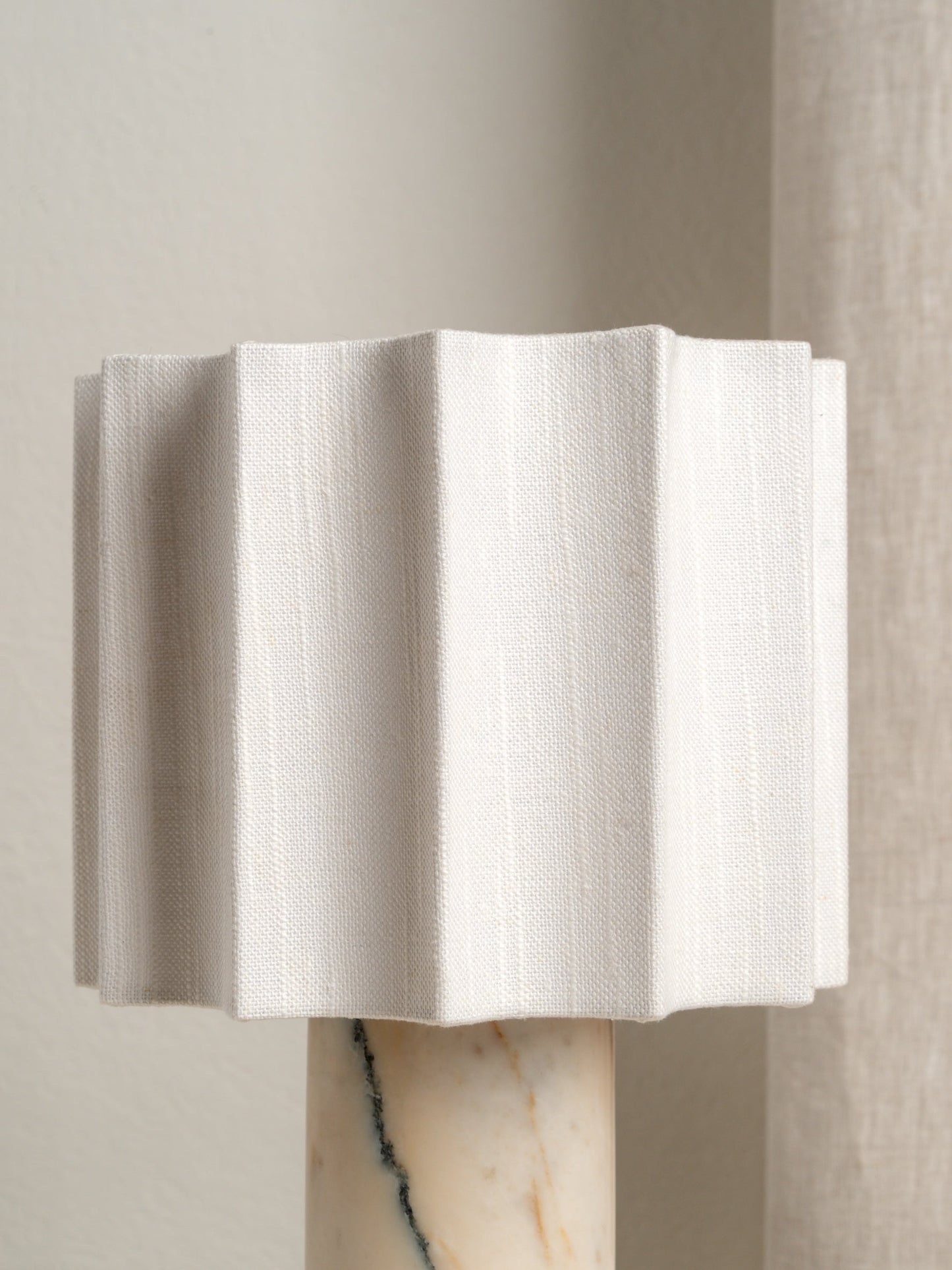 Valli Table Lamp (Built-in Battery) - Cordless Bulgari Marble Rechargeable Desk Light | Portable Fabric Shade Accent Lamp