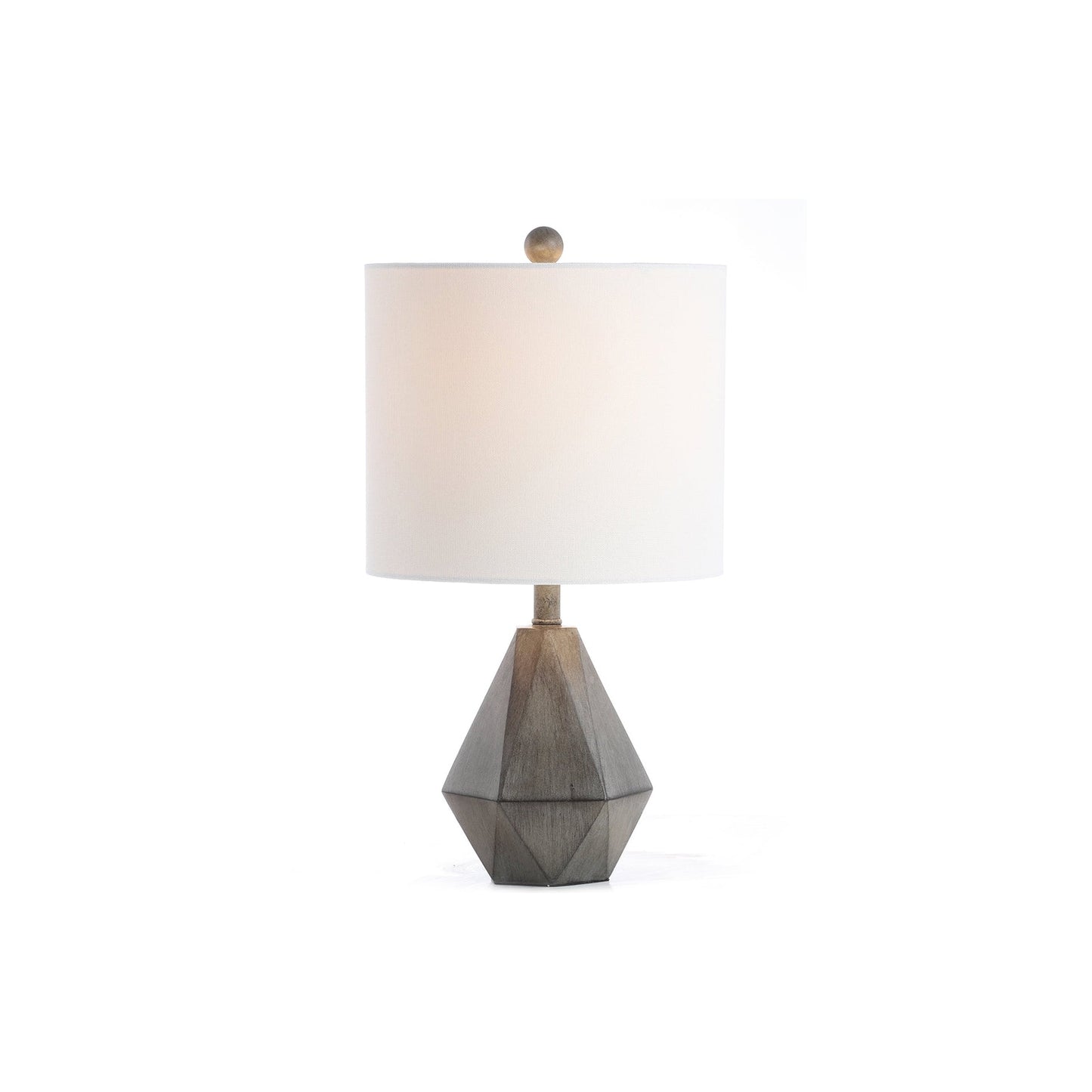 Vaughn Table Lamp - Geometric Wooden Base & Fabric Shade Bedside Light | Modern Chic Accent Desk Lamp