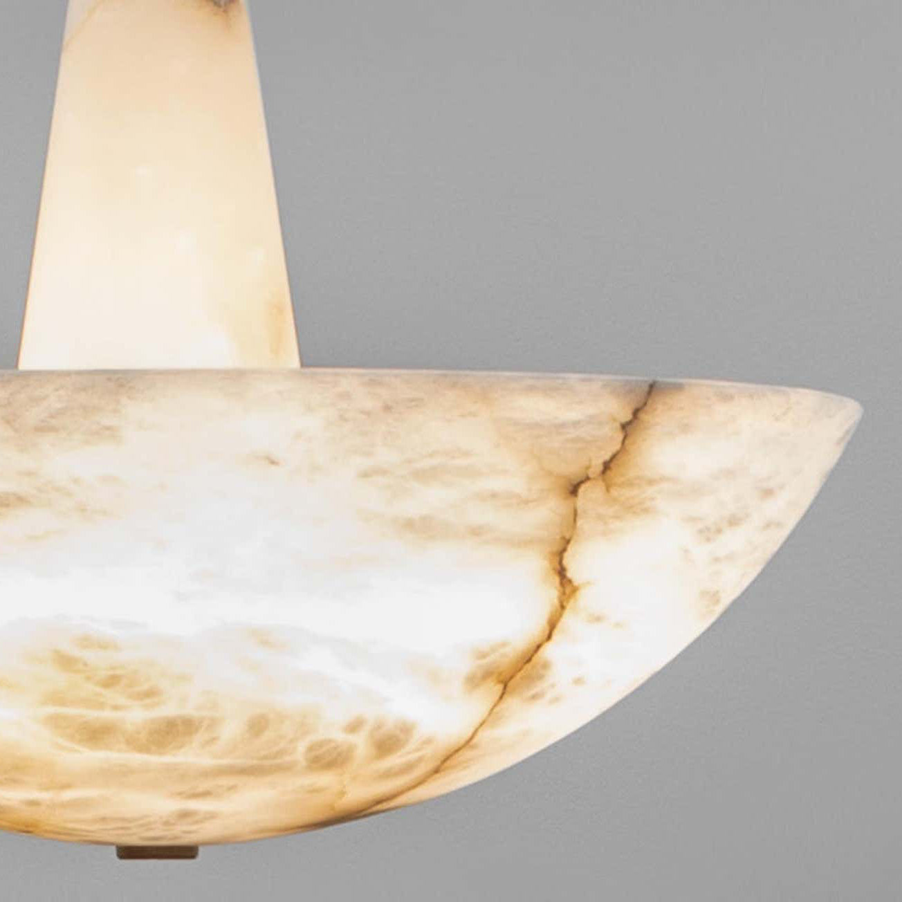 Veined Alabaster Pendant Lamp - Natural Spanish Alabaster Chandelier | Sculptural LED Stone Hanging Light