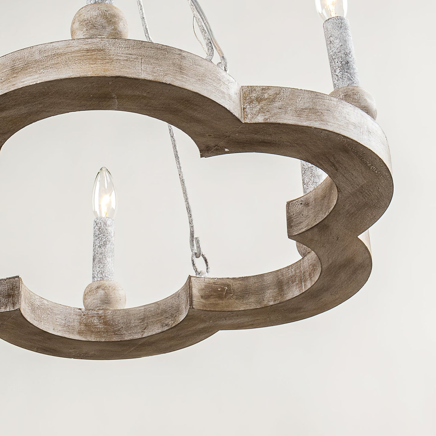 Venezia Wood Wheel Chandelier - Solid Wood Wagon Wheel Pendant Light | French Country Farmhouse Candelabra