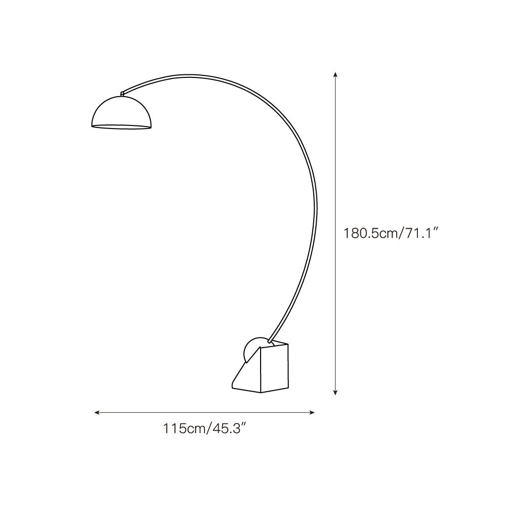Venus Marble Floor Lamp - Modern Italian Postmodern Metal & Stone Light | Sculptural Arched Reading Light