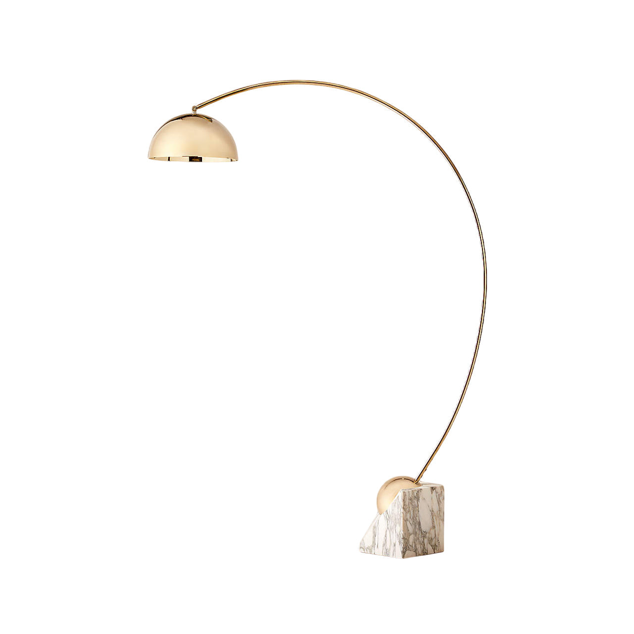 Venus Marble Floor Lamp - Modern Italian Postmodern Metal & Stone Light | Sculptural Arched Reading Light