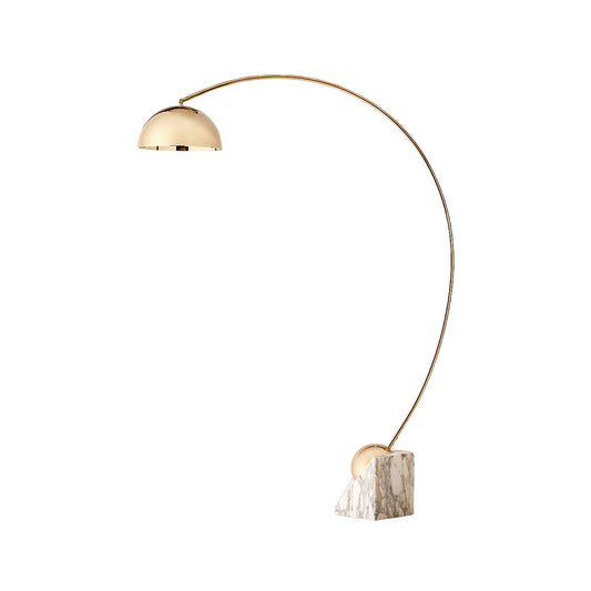 Venus Marble Floor Lamp - Modern Italian Postmodern Metal & Stone Light | Sculptural Arched Reading Light