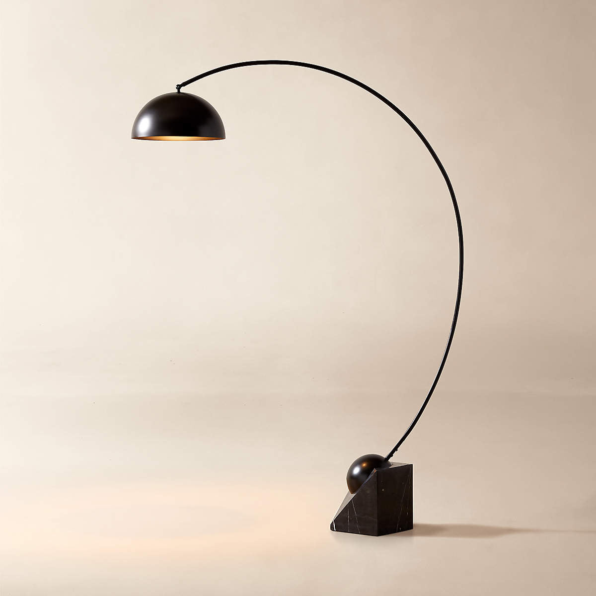 Venus Marble Floor Lamp - Modern Italian Postmodern Metal & Stone Light | Sculptural Arched Reading Light