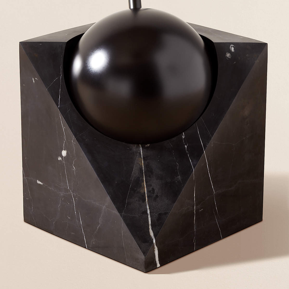 Venus Marble Floor Lamp - Modern Italian Postmodern Metal & Stone Light | Sculptural Arched Reading Light