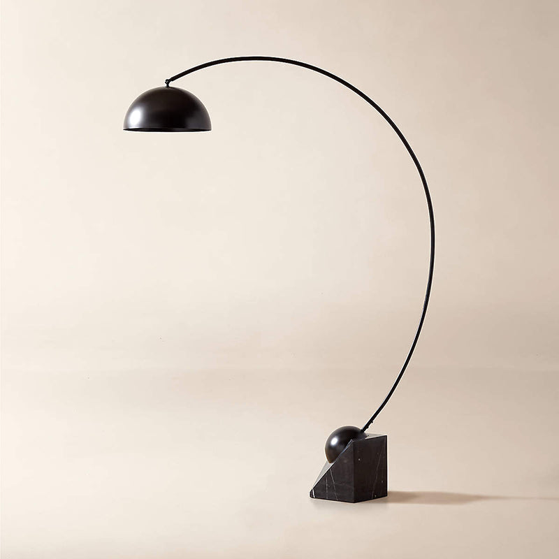 Venus Marble Floor Lamp - Modern Italian Postmodern Metal & Stone Light | Sculptural Arched Reading Light
