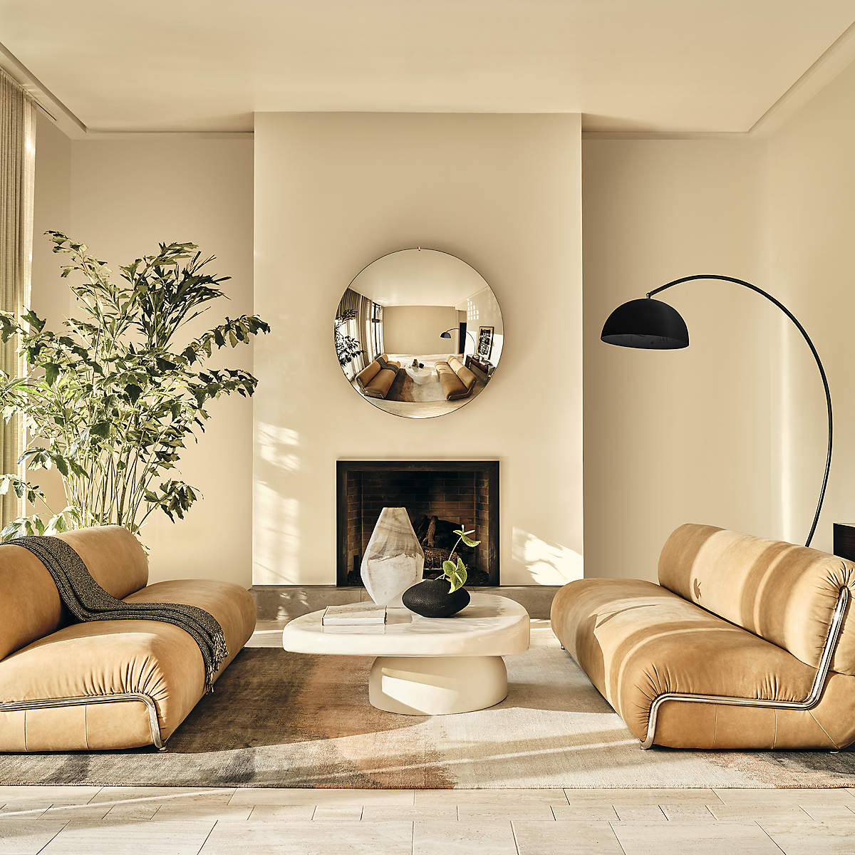 Venus Marble Floor Lamp - Modern Italian Postmodern Metal & Stone Light | Sculptural Arched Reading Light