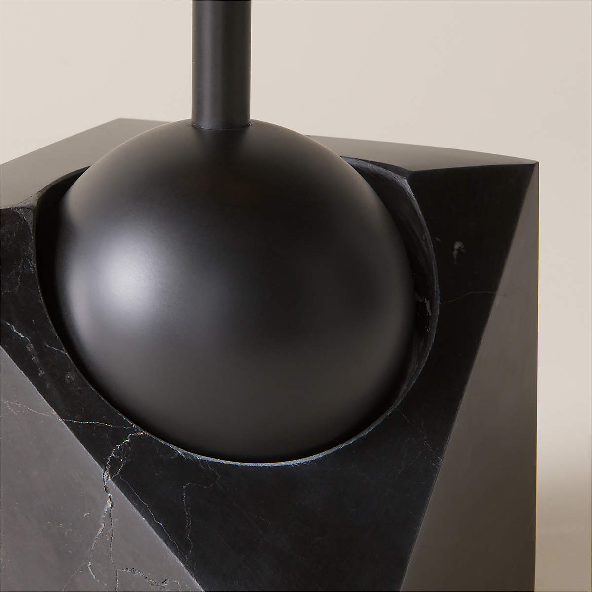 Venus Marble Table Lamp - 1960s Italian Postmodern Metal & Stone Light | Minimalist Geometric Desk Lamp