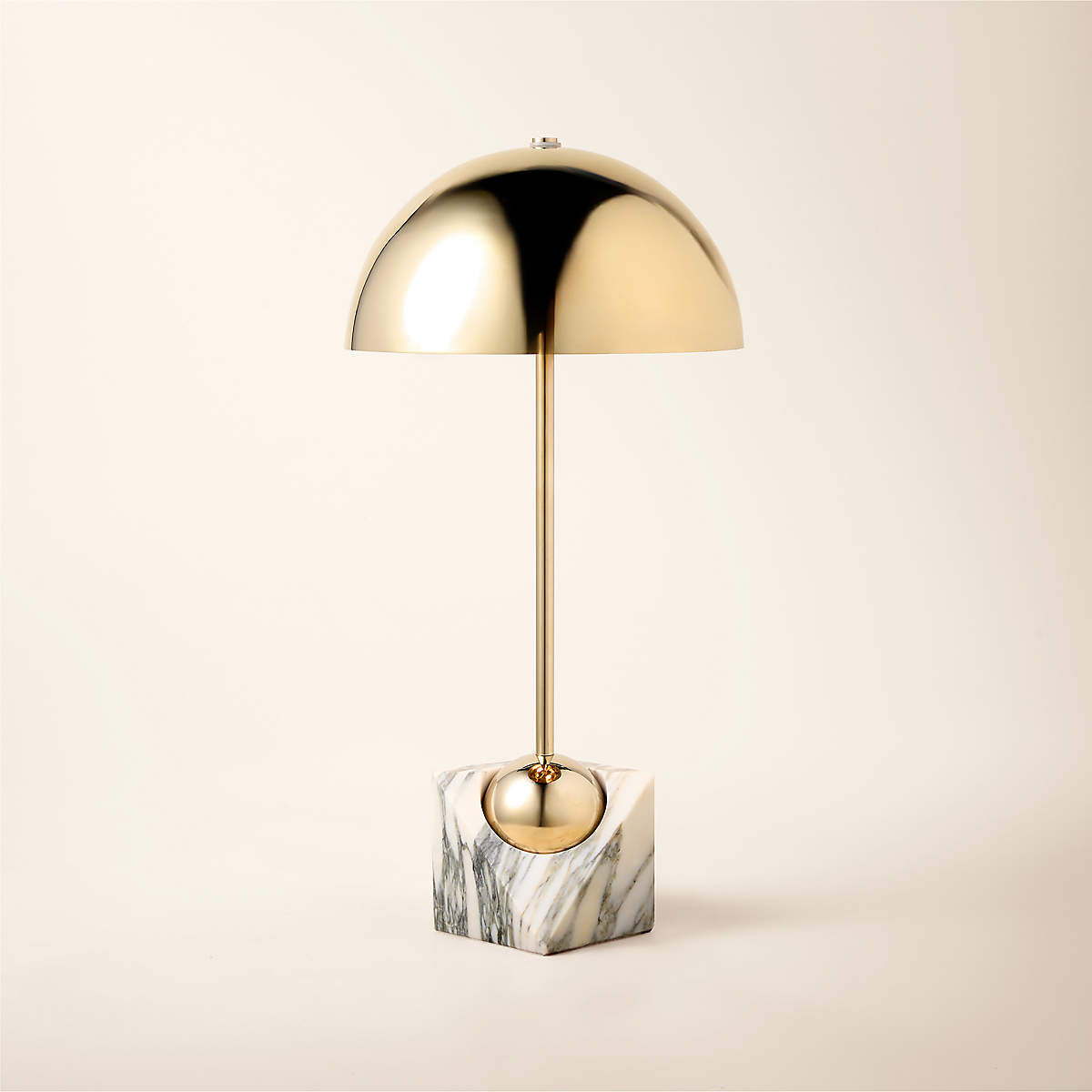 Venus Marble Table Lamp - 1960s Italian Postmodern Metal & Stone Light | Minimalist Geometric Desk Lamp